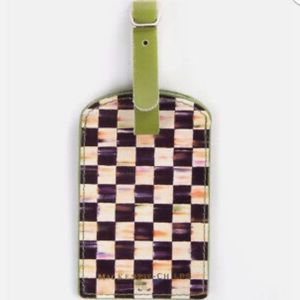 Mackenzie Childs COURTLY CHECK LEATHER LUGGAGE TAG